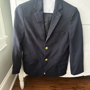 Kids Chaps Navy and Gold Sport Coat with Notched Lapel
